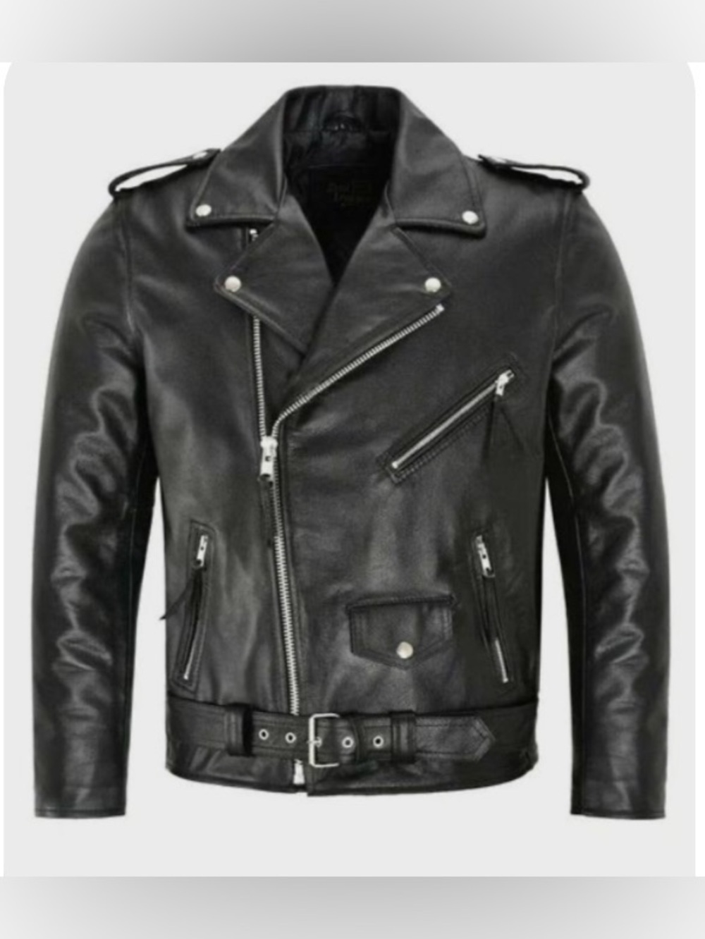 Reclaimed Vintage - NEW - Leather Biker Jacket Moto in Black Size Medium - NWOT